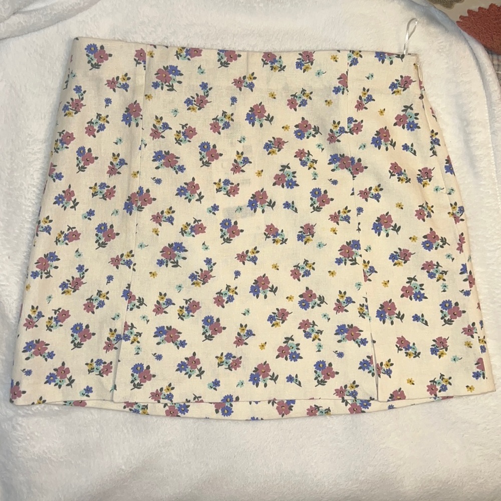 Zara Linen floral skirt